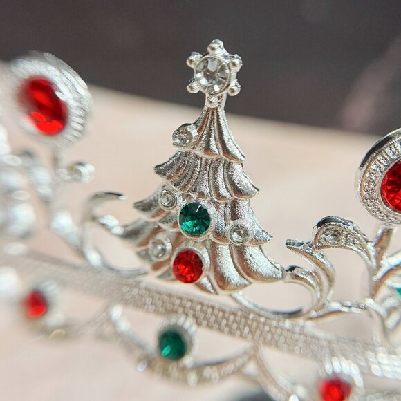 Christmas Tree headband, Christmas Tree crown, Silver Christmas Tiara, Xmas Gift - Picture 8 of 8